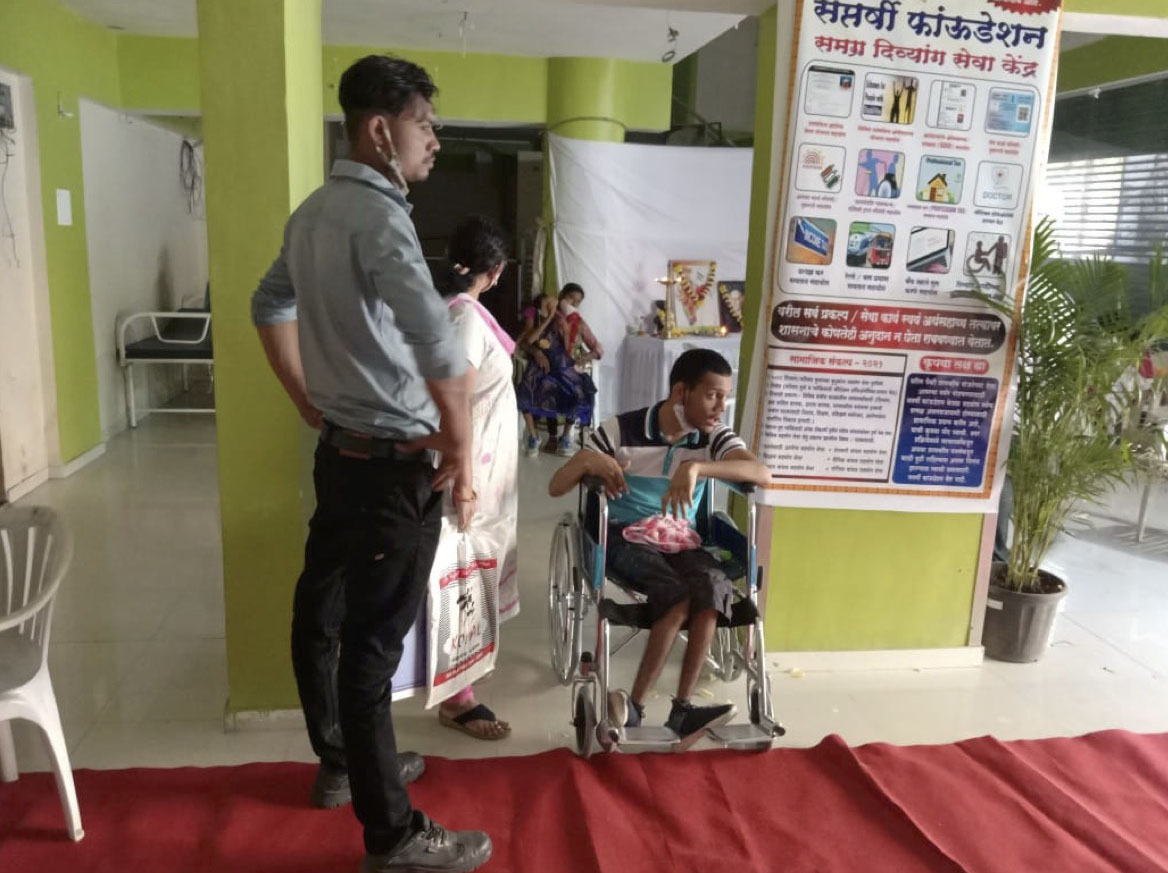 Saptrishi Foundation community service center with wheelchair assistance